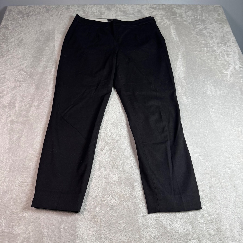 J Crew Womens Martie Slim Crop Pant 8 Black Side Zip Cotton Viscose Stretch